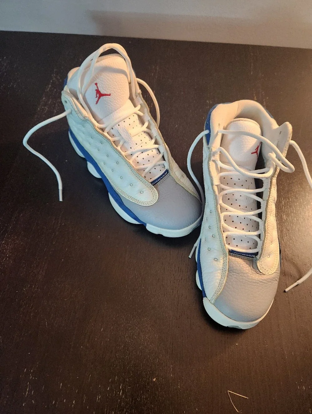 Jordan 13 Retro, French White, Blue & Gray Basketball Sneakers. Excellent Cond